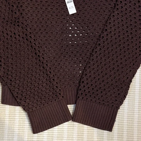 J. Crew Women's Chocolate Crochet Sweater - Picture 4 of 4